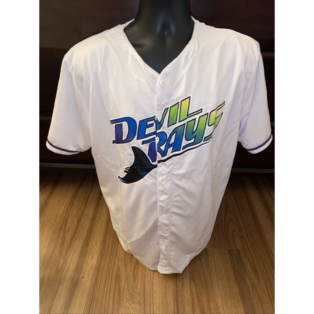 Devil Rays White Baseball Jersey